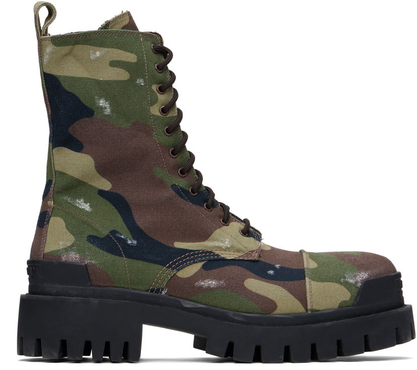 Кросівки та взуття Balenciaga Camouflage Canvas Boots Зелений | 786135W2EU21028