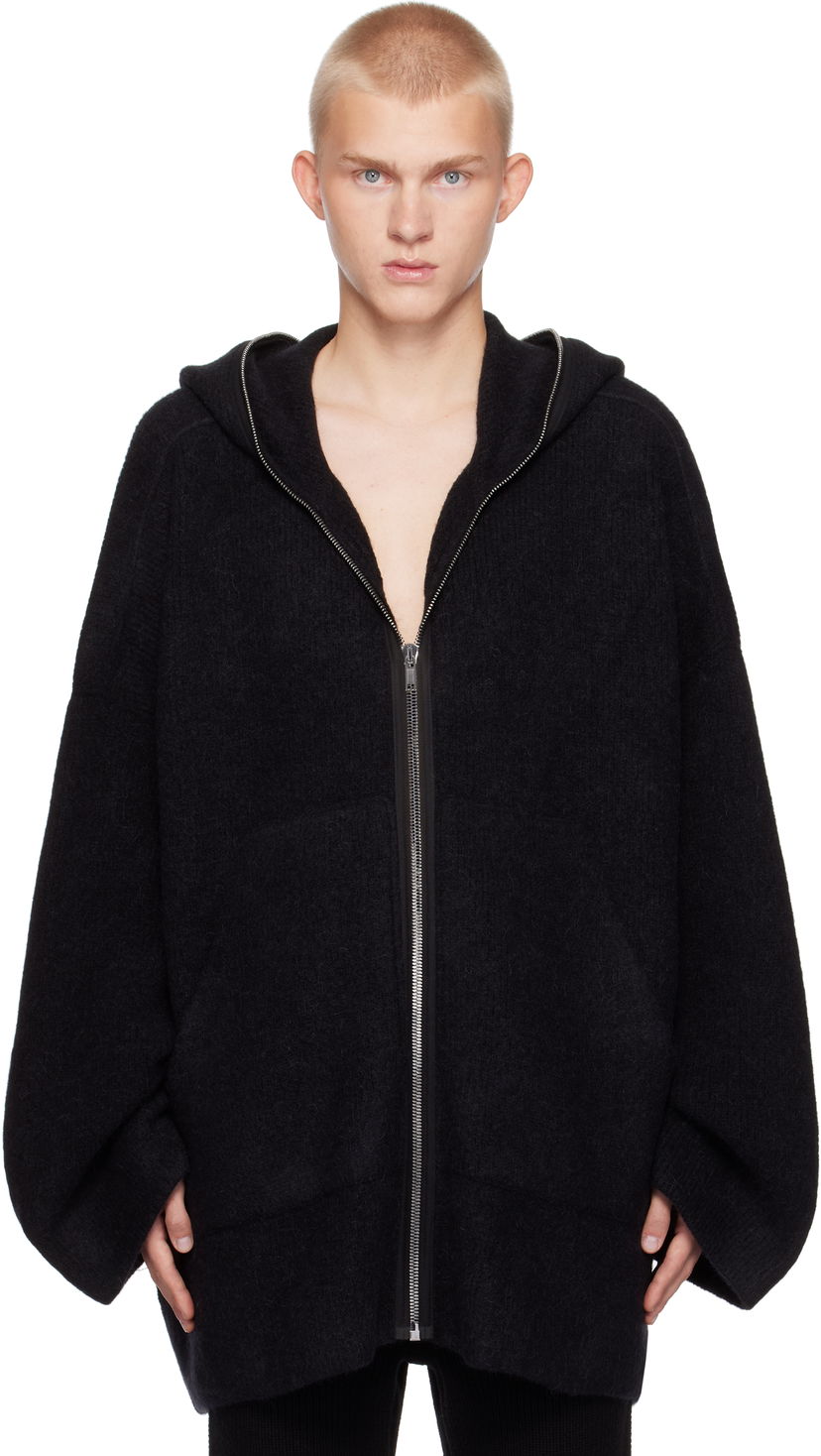 Світшоти Rick Owens Alpaca Knit Hoodie чорний | RR02D6689 KWP