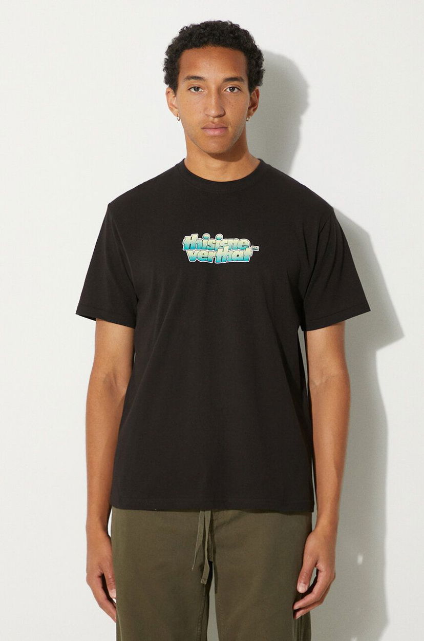 Футболка thisisneverthat Gradient OL-Logo T-Shirt With Print чорний | TN241TTSST11