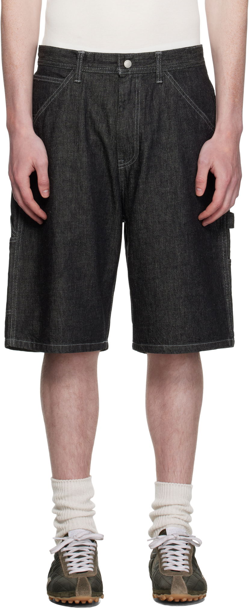 Шорти Neighborhood Neighborhood Painter Denim Shorts чорний | 251AQNH-PTM04