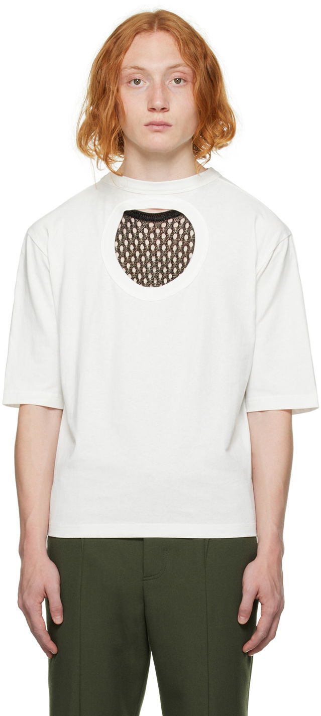 Футболка Dion Lee Cutout Detail T-Shirt білий | C3077F22