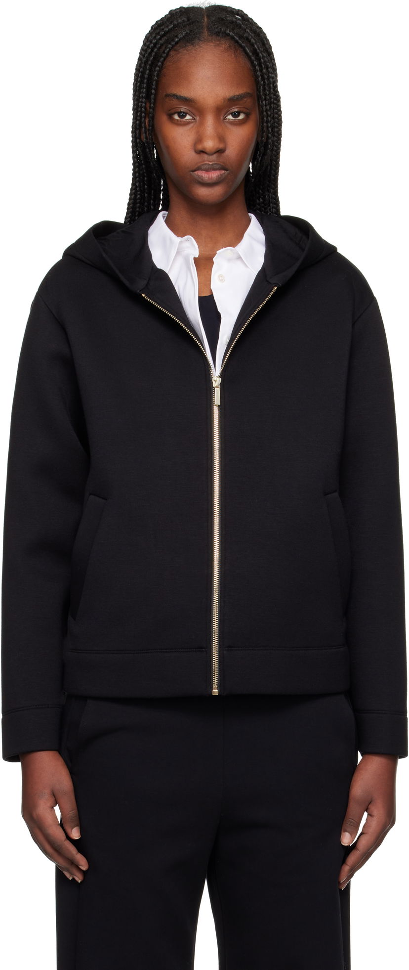 Світшоти Max Mara Max Mara Andorra Scuba Hoodie чорний | 2519911031600