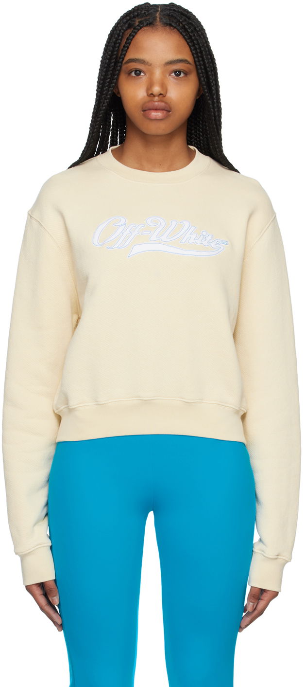 Світшоти Off-White Embroidered Logo Sweatshirt бежевий | OWBA061S23JER0066145