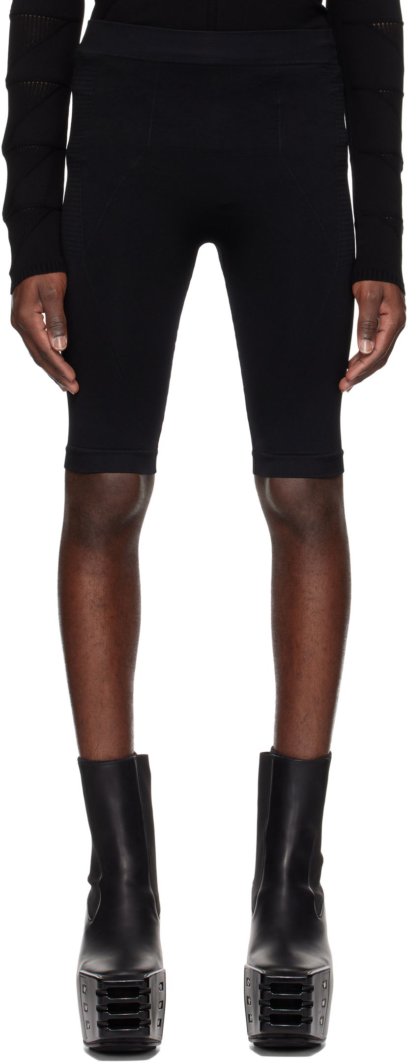 Шорти Rick Owens Rick Owens Hollywood Active Knit Shorts чорний | RU01E5693 KSP