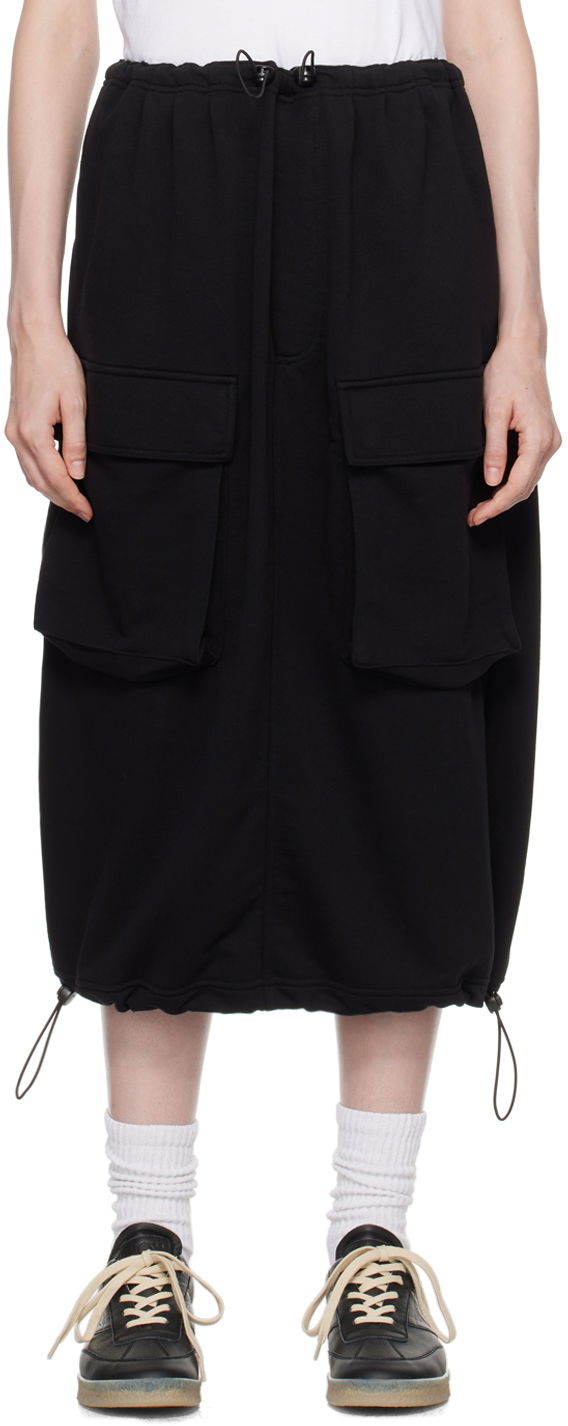 Спідниця Maison Margiela MM6 Black Flap Pocket Midi Skirt чорний | S52MI0015 S25606