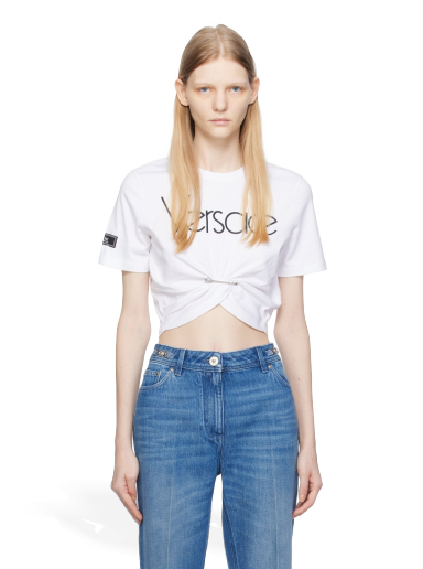 Футболка Versace White Safety Pin білий | 1011331_1A09120