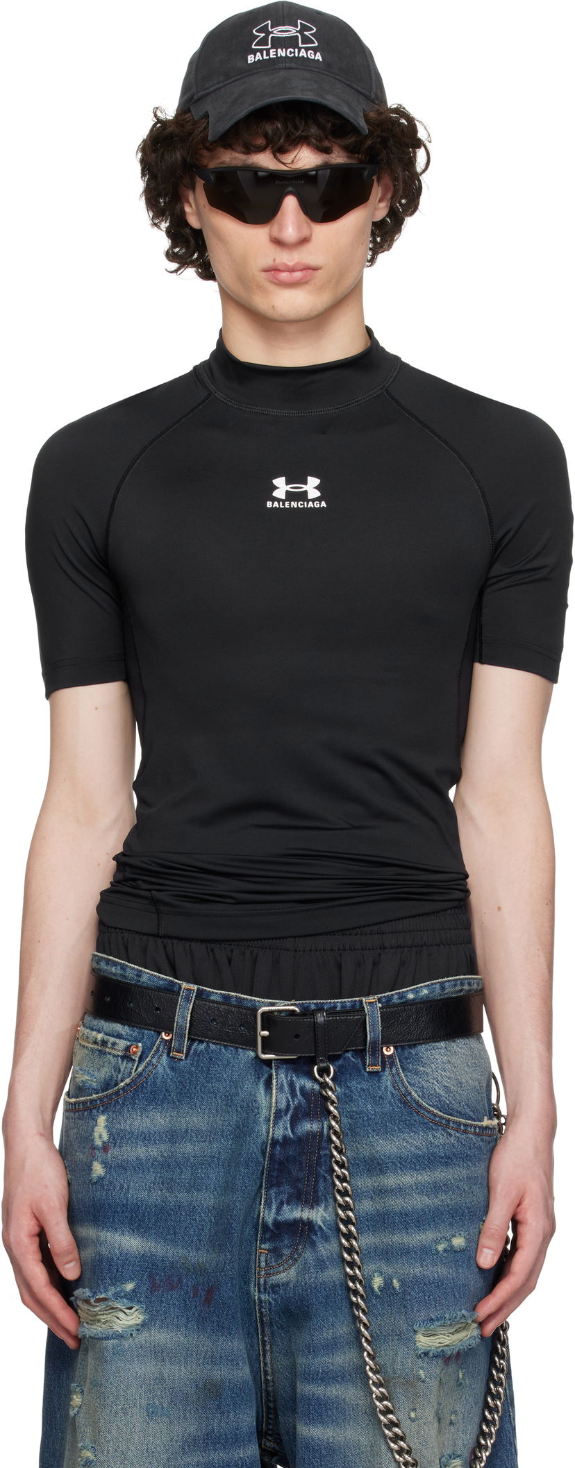 Футболка Balenciaga Under Armour Edition Mock Neck T-Shirt чорний | 816222TRVY3