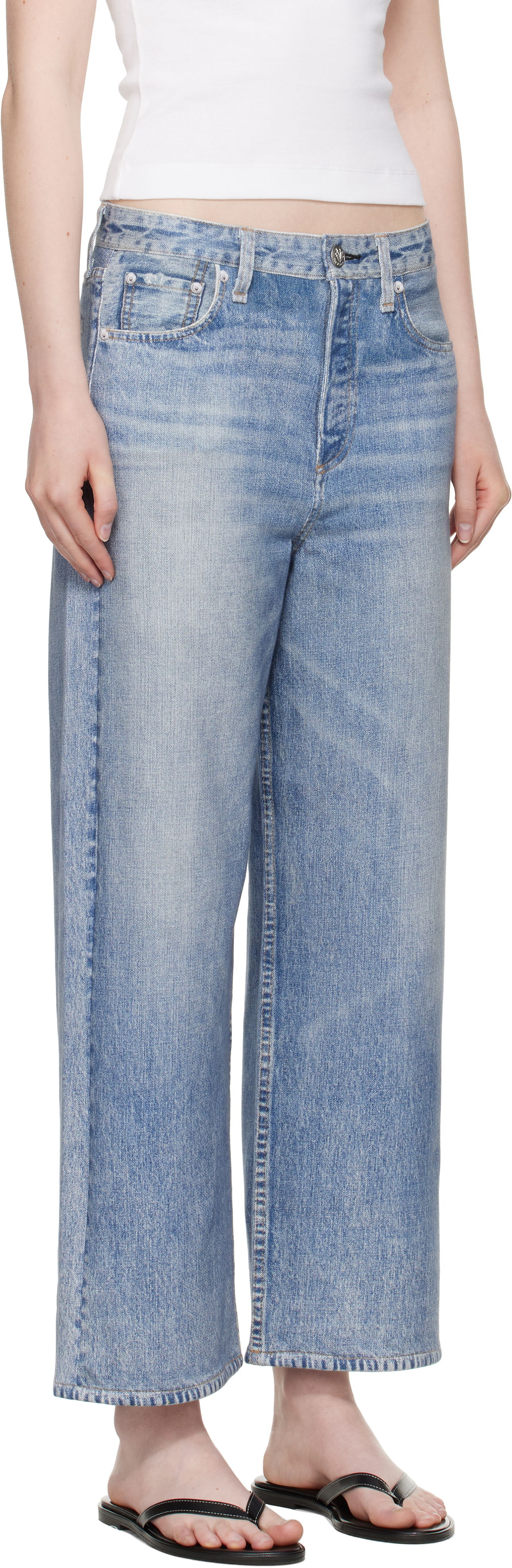 Джинси rag & bone rag & bone Miramar Andi Wide Leg Jeans Синій | WCW25P70028202, 1