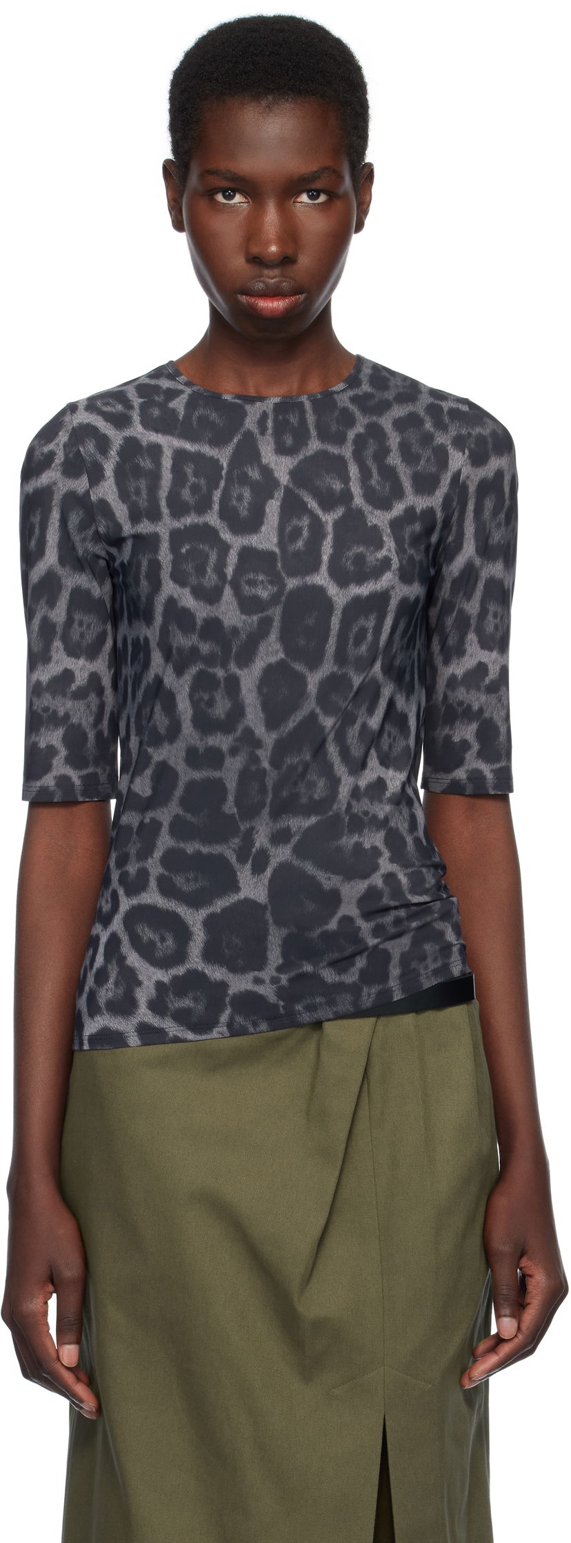 Футболка Stella McCartney Stella McCartney Leopard Print T-Shirt чорний | 6J04113SQA08