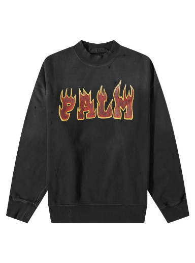 Cветр Palm Angels Flames Crewneck Зелений | PMBA065S23FLE0081025