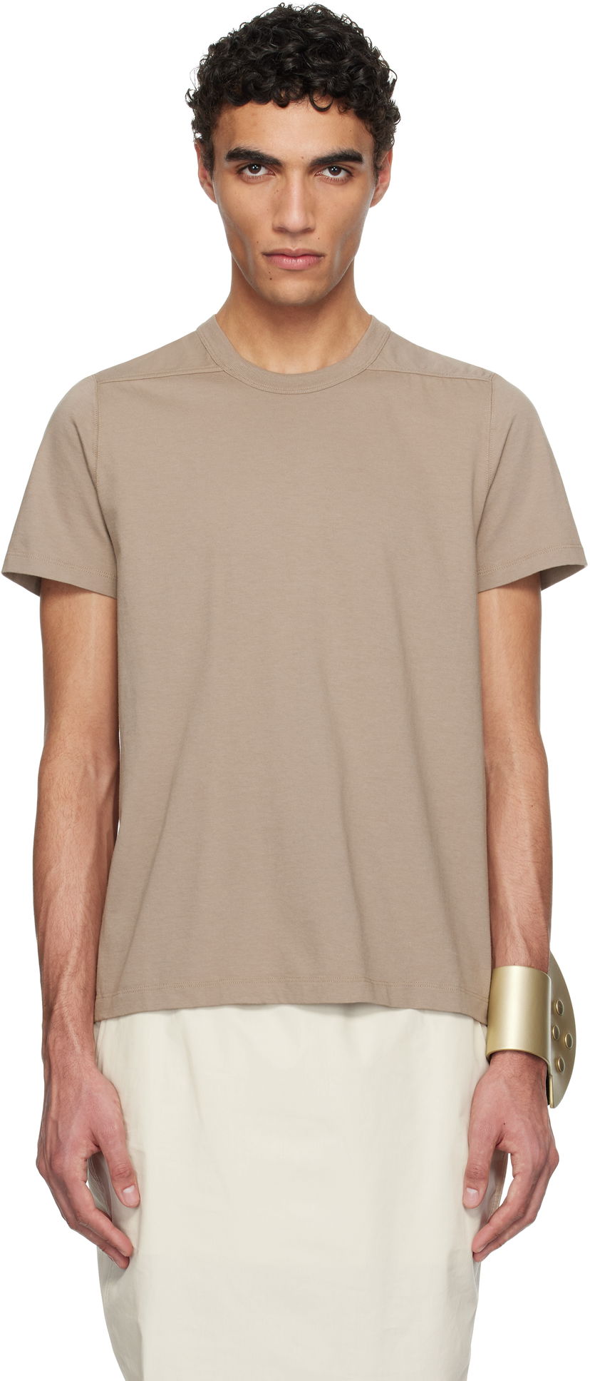 Футболка Rick Owens Rick Owens Hollywood Level T-Shirt Коричневий | RU01E5265 JA