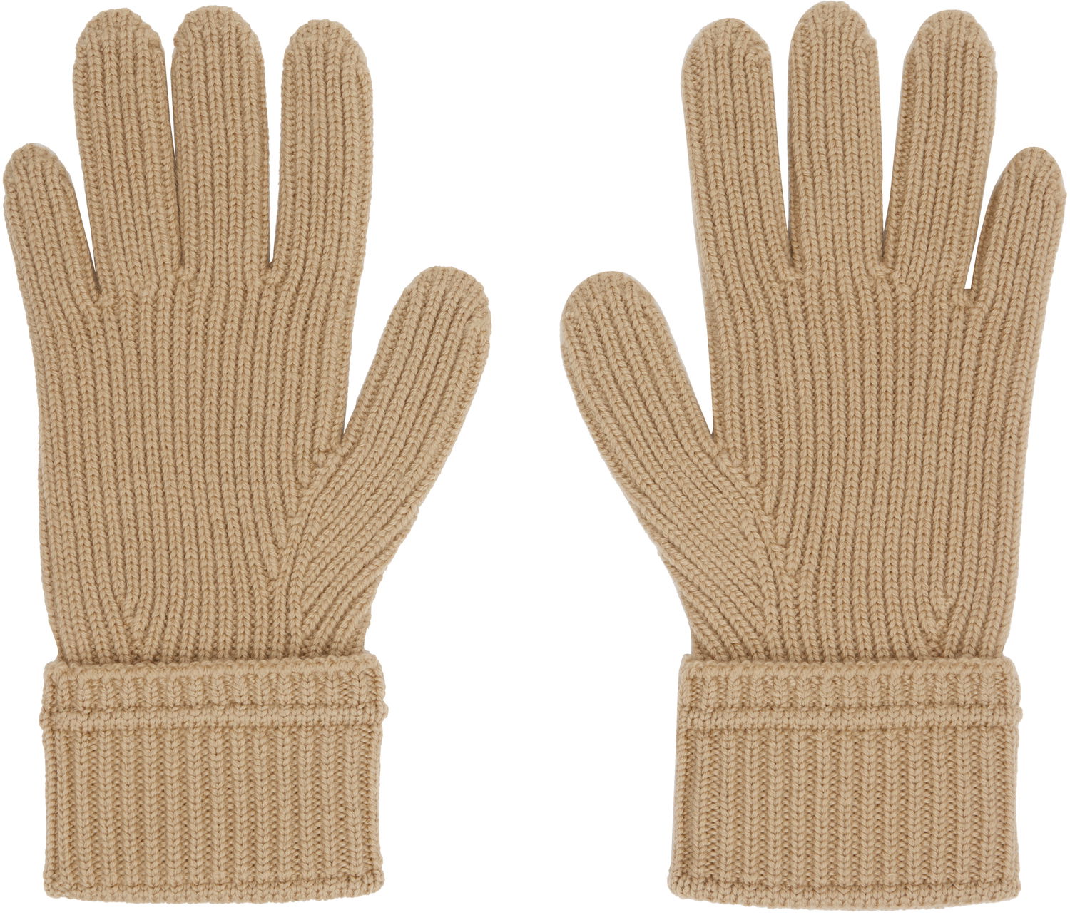 Рукавички Burberry Burberry Wool Gloves with Logo Patch бежевий | 8114594, 1