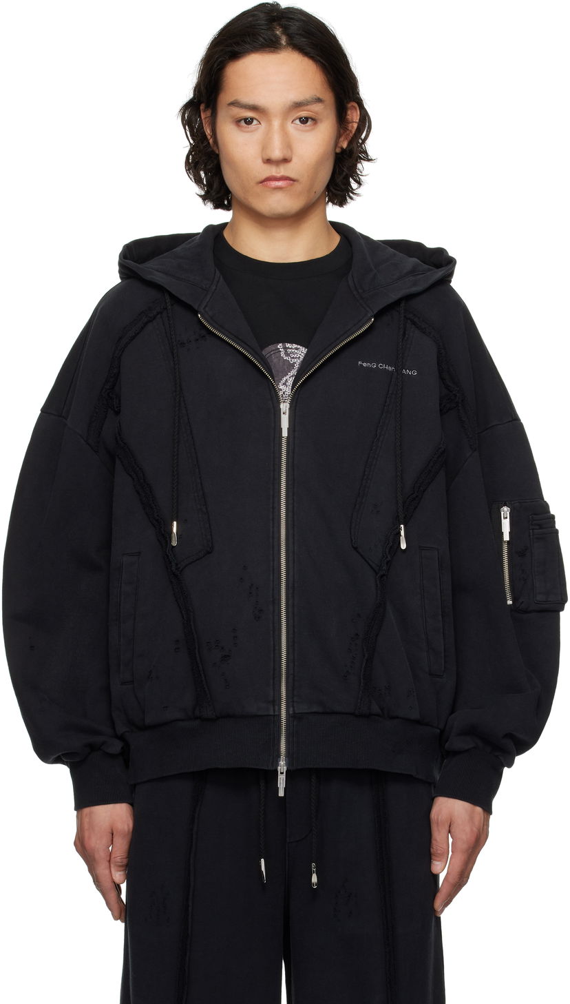 Світшоти Feng Chen Wang Feng Chen Wang Deconstruction Zip-Up Hoodie чорний | FUS19HD01