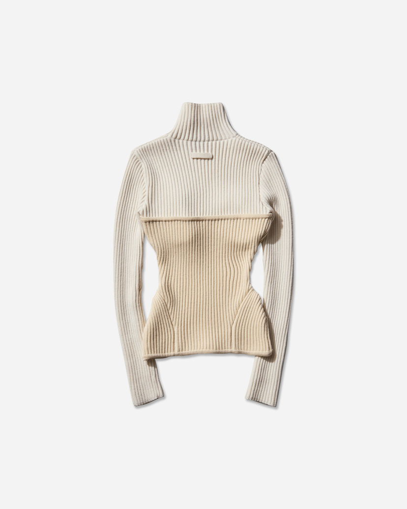 Cветр Jean Paul Gaultier Corset Turtleneck Sweater білий | 2503WPO005K001 0103