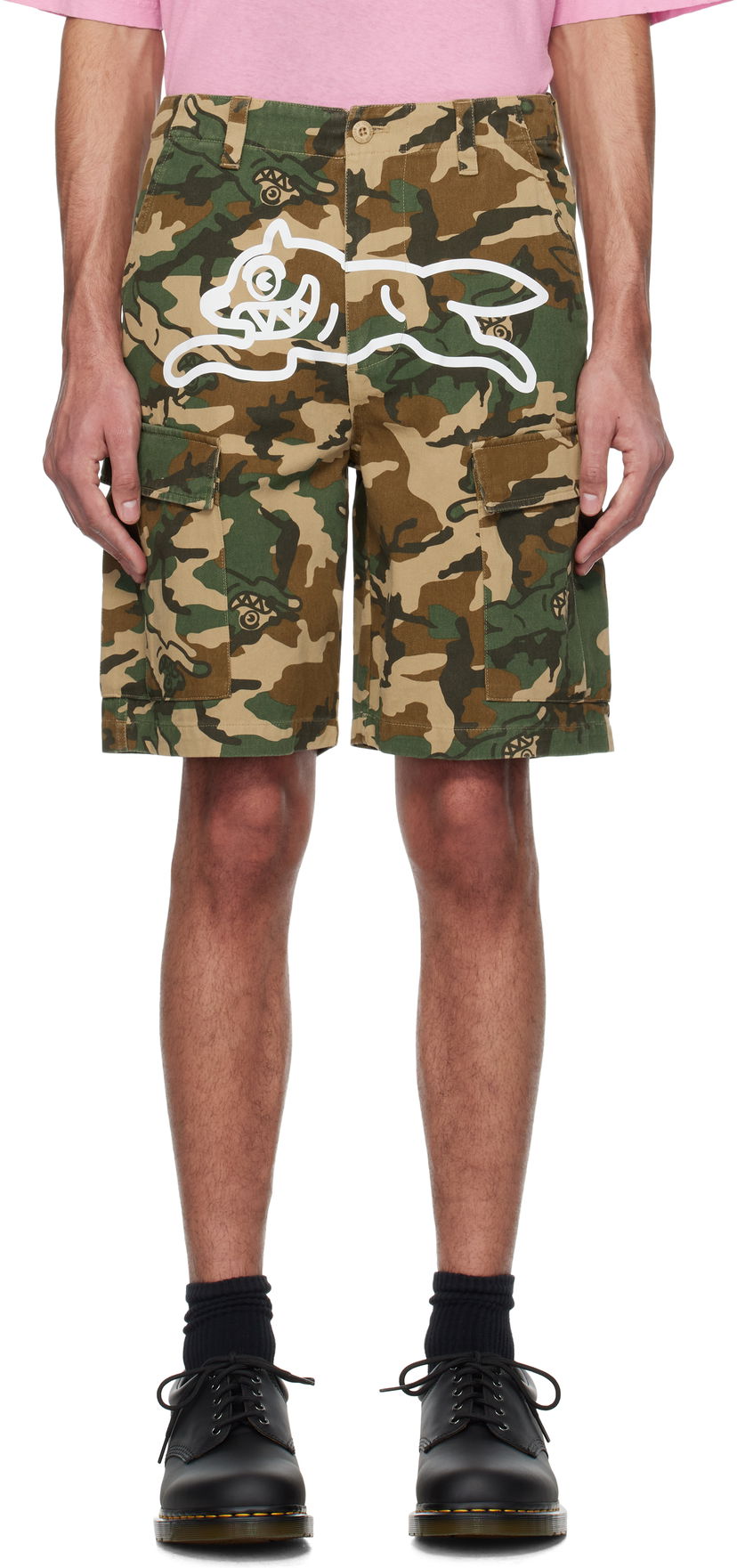 Шорти BBC IceCream ICECREAM Running Dog Woodland Camo Cargo Shorts Зелений | IC24S37