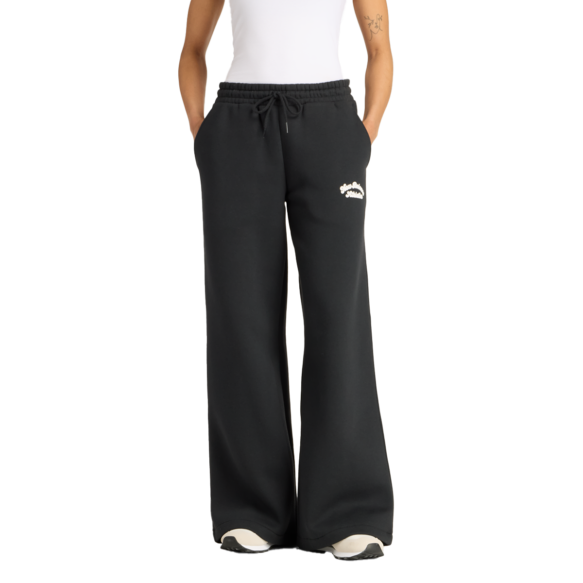 Спортивні штани New Balance Linear Heritage Wide-Leg Drawstring Sweatpants чорний | WP53902-BK, 0