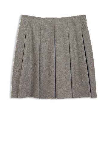 Спідниця BOSS Melange Stretch Flannel Pleated Mini Skirt Сірий | 50547638