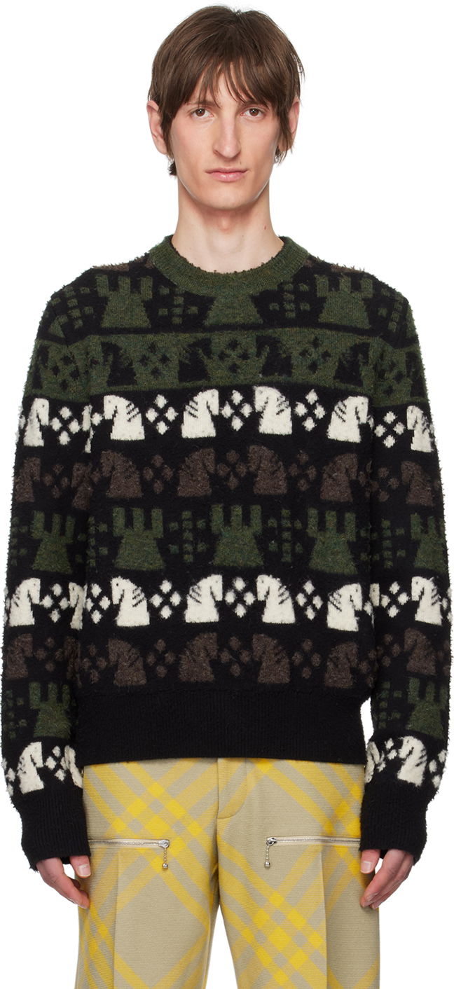 Cветр Burberry Jacquard Sweater чорний | 8076893