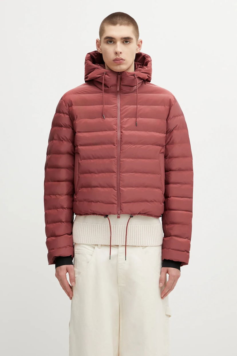 Пуховик Rains Lohja W3T2 Cropped Hooded Winter Puffer Jacket Бордовий | 15820.125
