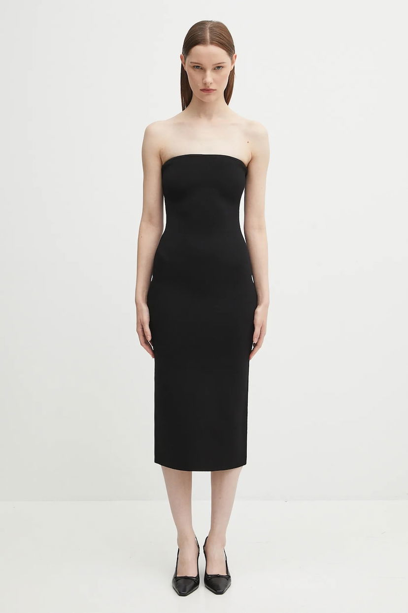 плаття Anine Bing Anine Bing Fitted Strapless Midi Dress чорний | A.02.11049