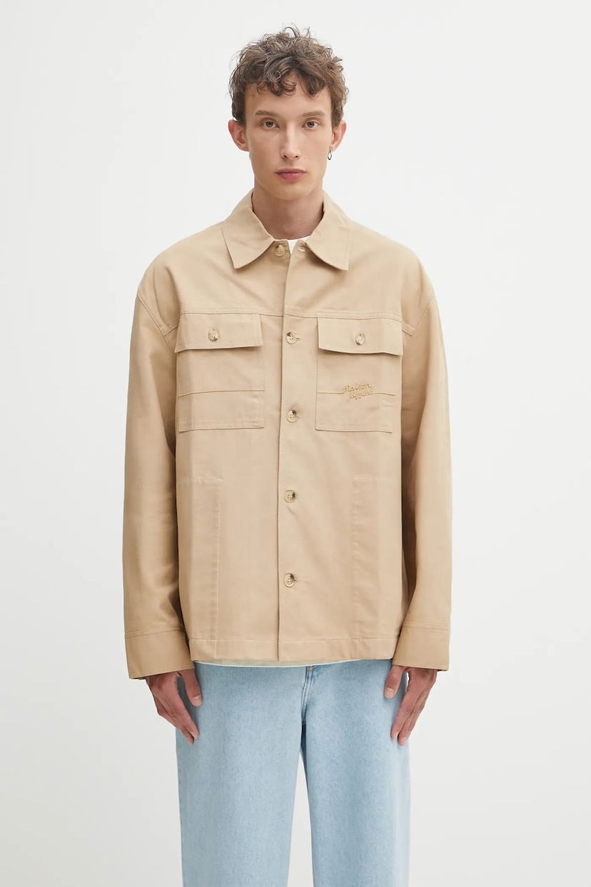Куртка MAISON KITSUNÉ Maison Kitsuné Workwear Jacket бежевий | OM02117WW9040