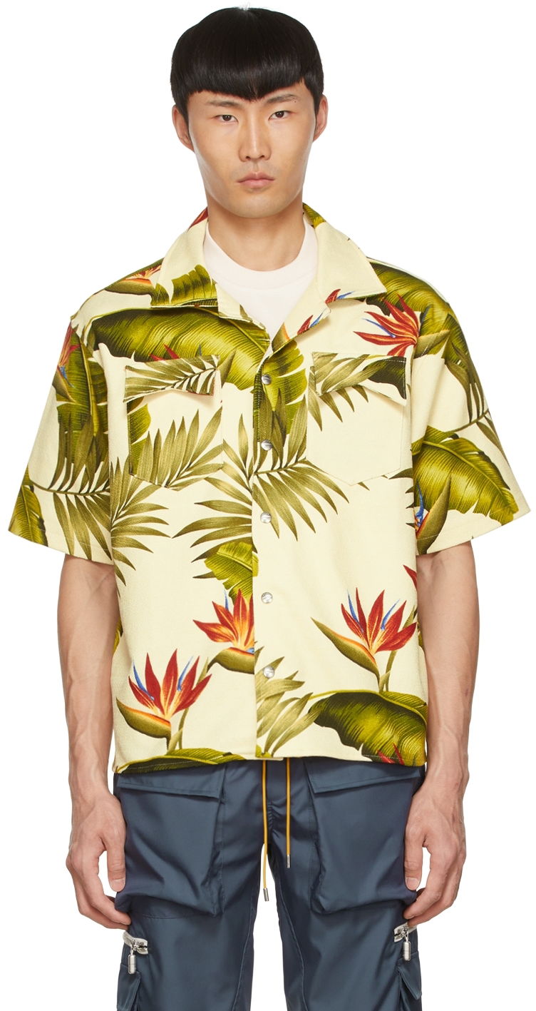 Сорочка Rhude Rhude Tropical Print Cotton Shirt бежевий | RHSS22SR11016108