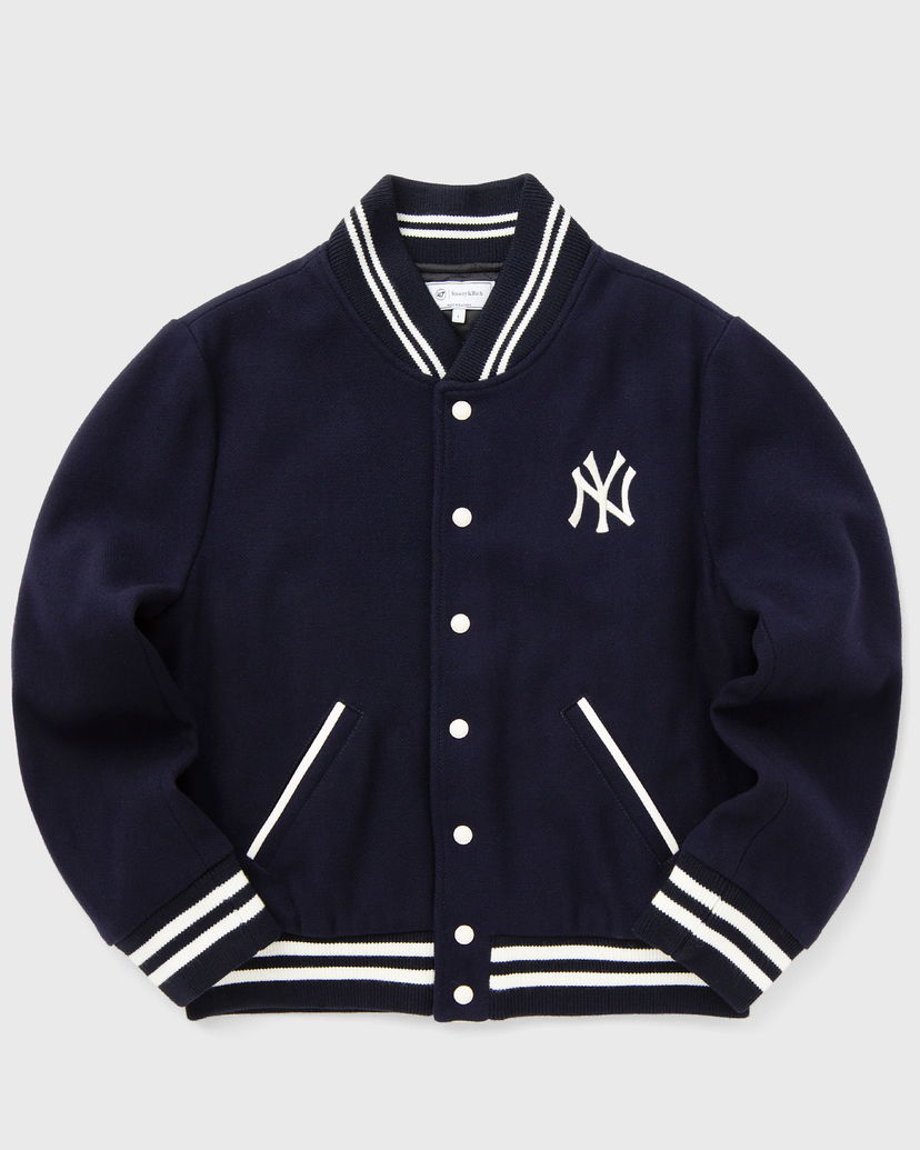 Куртка бомбер Sporty & Rich Yankees Serif Varsity Jacket Синій | OW007505635BL32