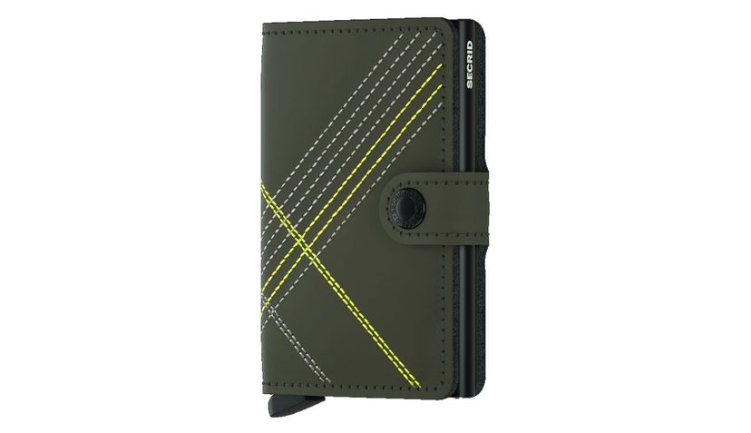 Гаманець Secrid Secrid Miniwallet Stitch Linea Lime Зелений | MSt-Linea-Lime