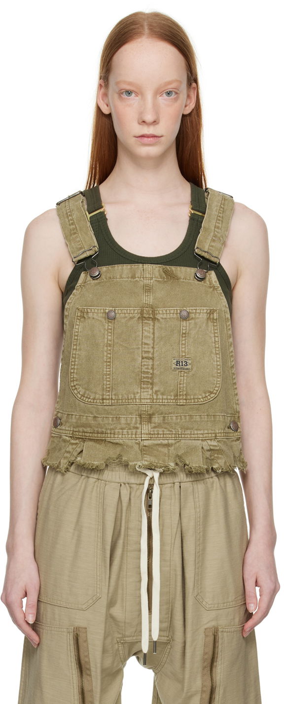 Комбінезон R13 R13 Damon Denim Tank Top бежевий | R13WD032-D110B