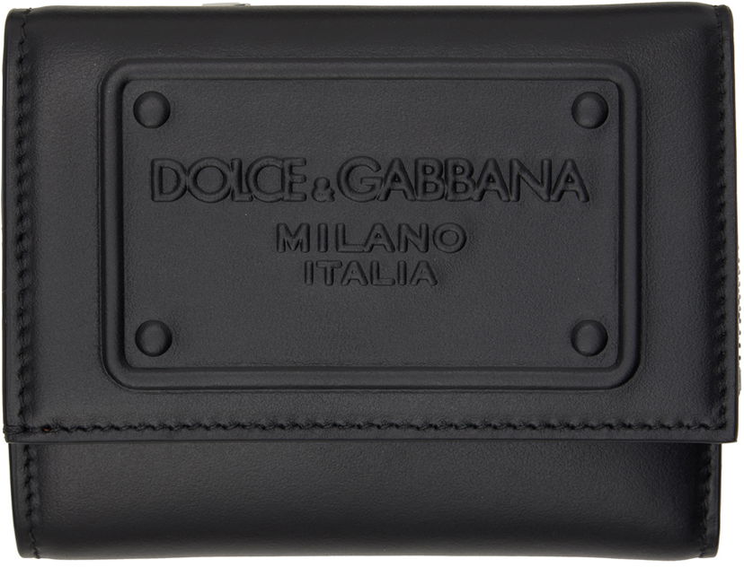 Гаманець Dolce & Gabbana Black French Flap Wallet чорний | BP3271AG218
