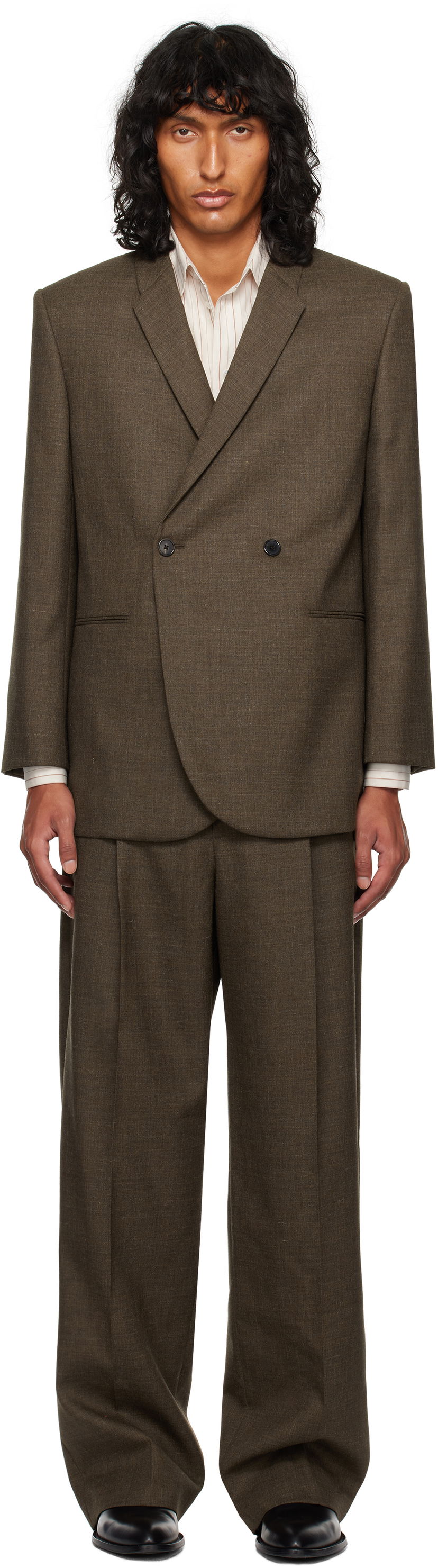Куртка The Row The Row Toyo Double-Breasted Blazer Коричневий | 832-W3465