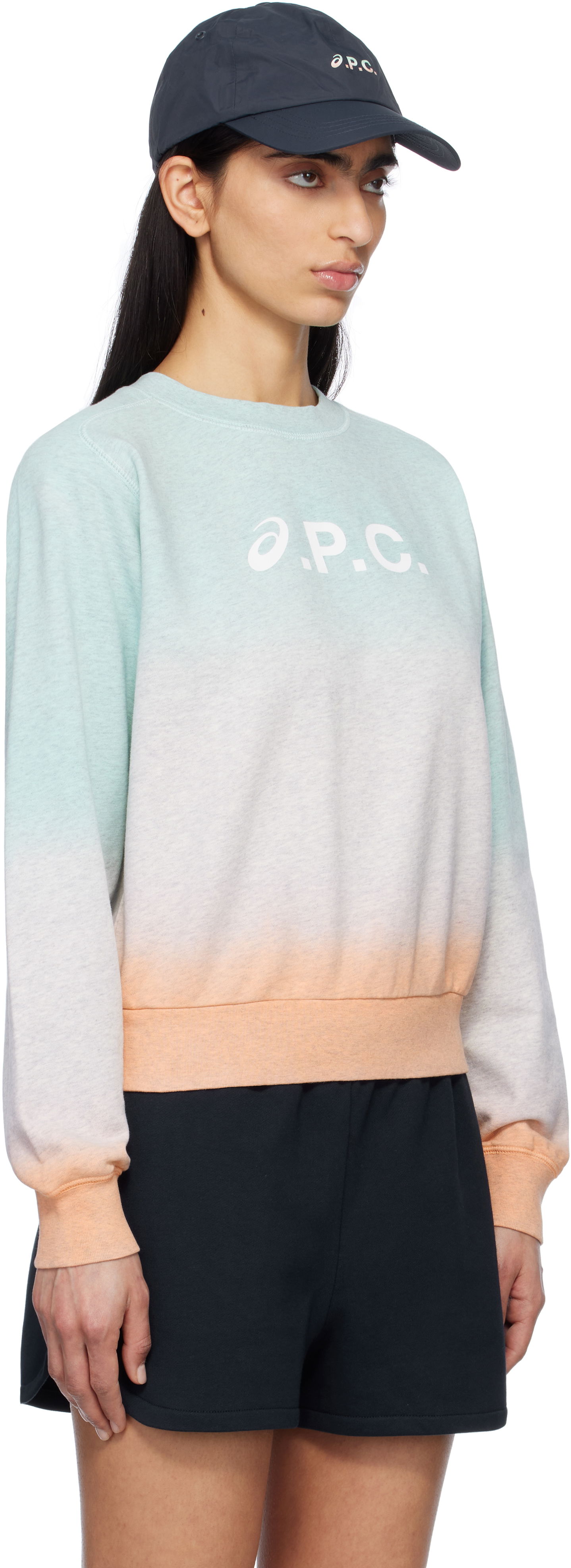 Cветр A.P.C. A.P.C. ASICS Edition Dip Dye Sweatshirt Зелений | COEZD-F27957, 1