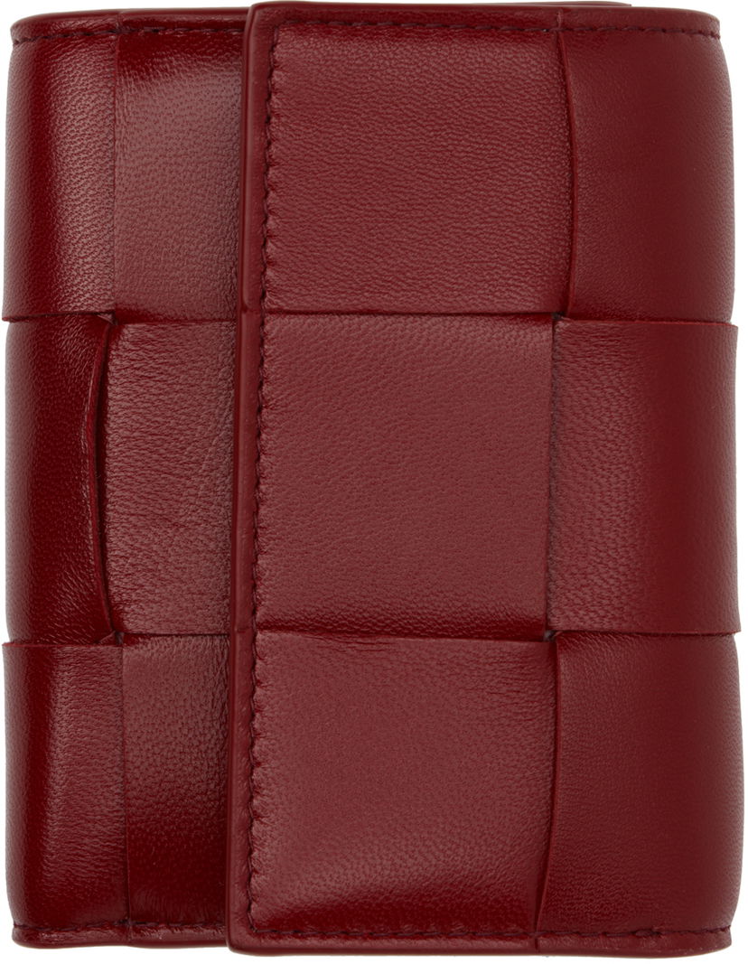 Гаманець Bottega Veneta Red Cassette Tri-Fold Zip Wallet Червоний | 750245 VCQC9