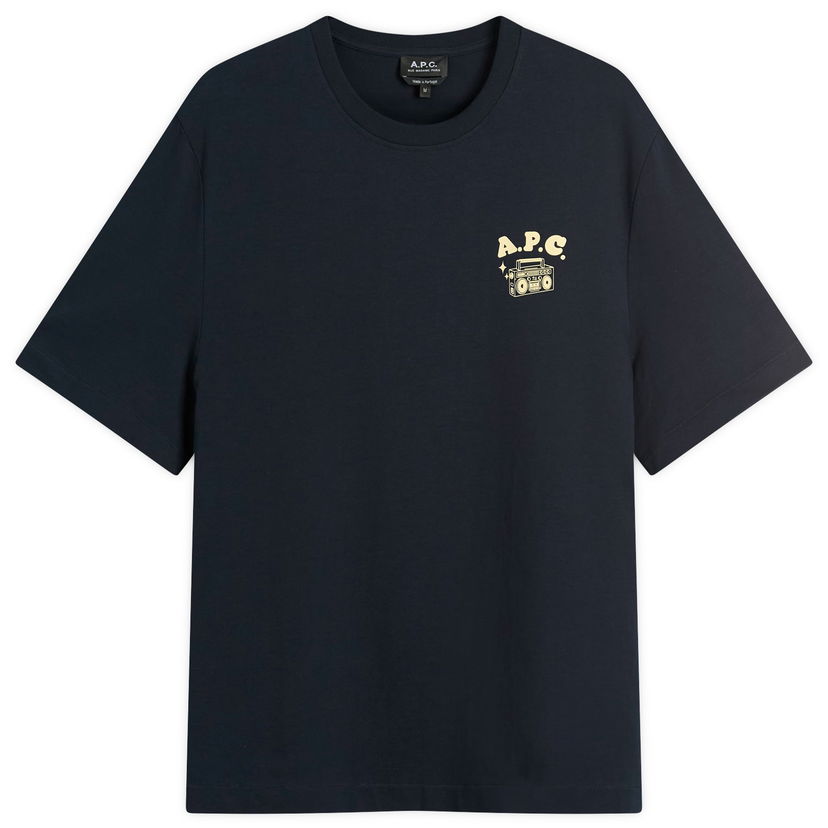Футболка A.P.C. Men's Disco Print T-Shirt, Size Small темно-синій | COHGS-M26530-IAK