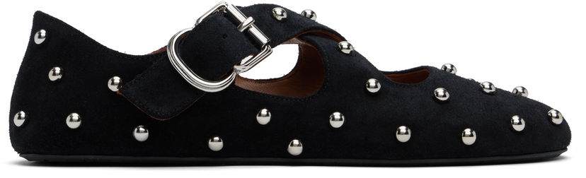 плаття Alaïa ALAÏA Criss Cross Studded Ballerina Flats чорний | AA3A046CK284