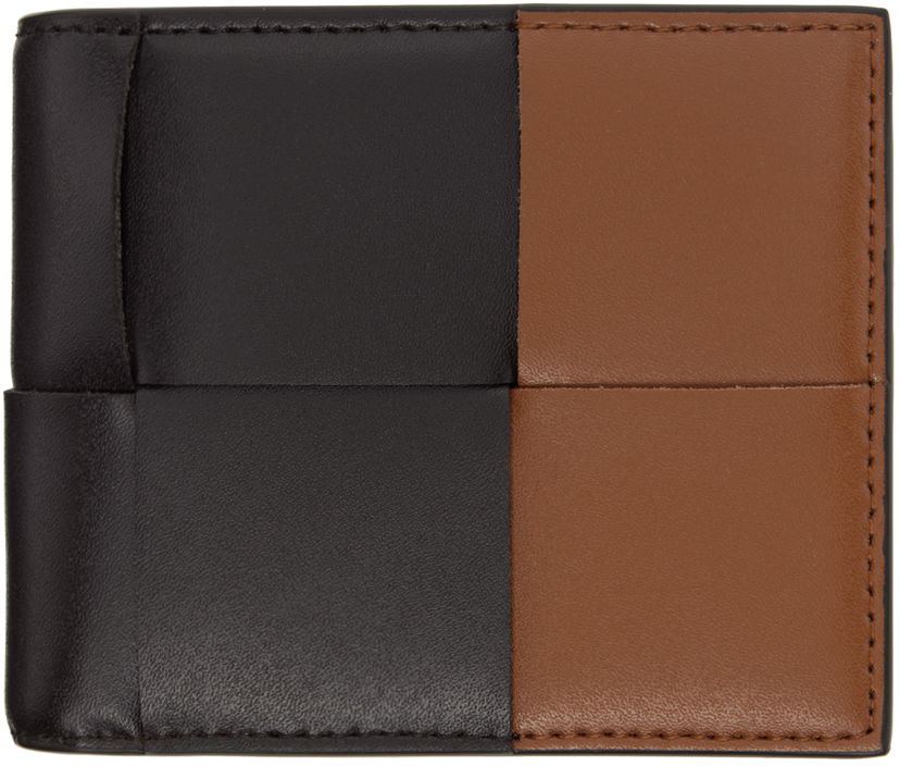 Гаманець Bottega Veneta Black & Brown Cassette Bi-Fold Wallet чорний | 743004 V4HD3 2476