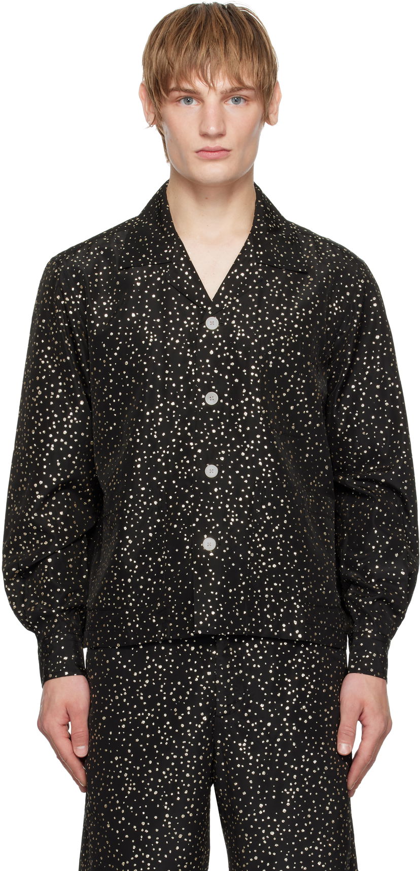 Сорочка Bode Glitter Long Sleeve Shirt чорний | MRF24SH059
