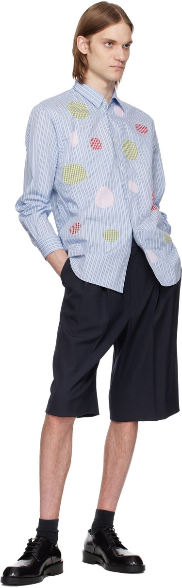 Сорочка Comme des Garçons Comme des Garçons Yarn Dyed Stripe Poplin & Check Shirt Синій | FO-B014-051, 3