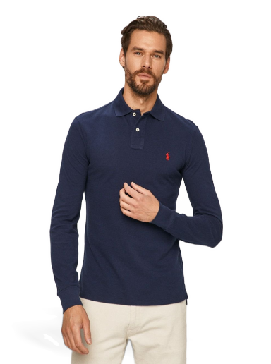 Сорочка поло Polo by Ralph Lauren Slim Fit Polo темно-синій | 710681126038