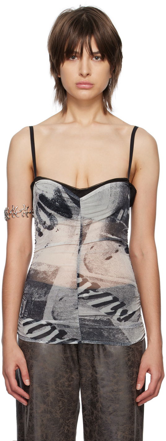 Безрукавка Miaou Miaou Renzo Semi-Sheer Printed Tank Top Різнокольоровий | 7064PM1EYR