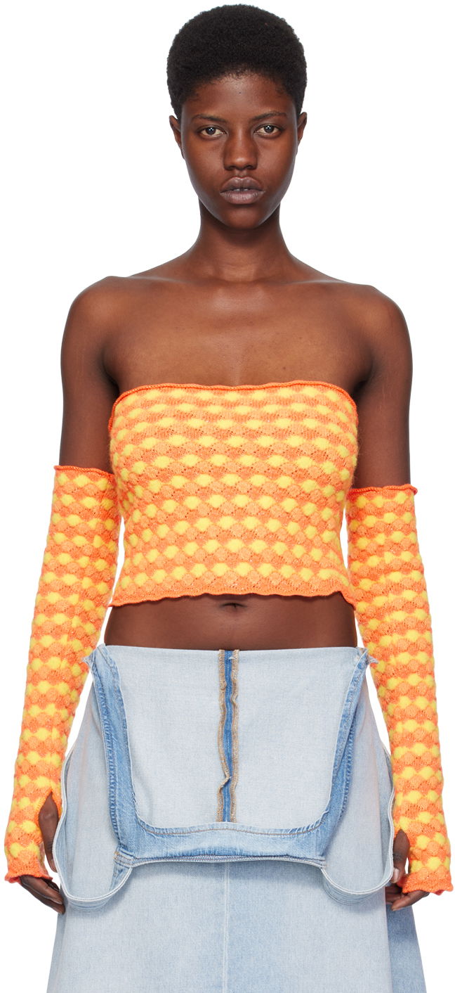 Кроп-топи ERL ERL Jacquard Tube Top Помаранчевий | ERL07N102