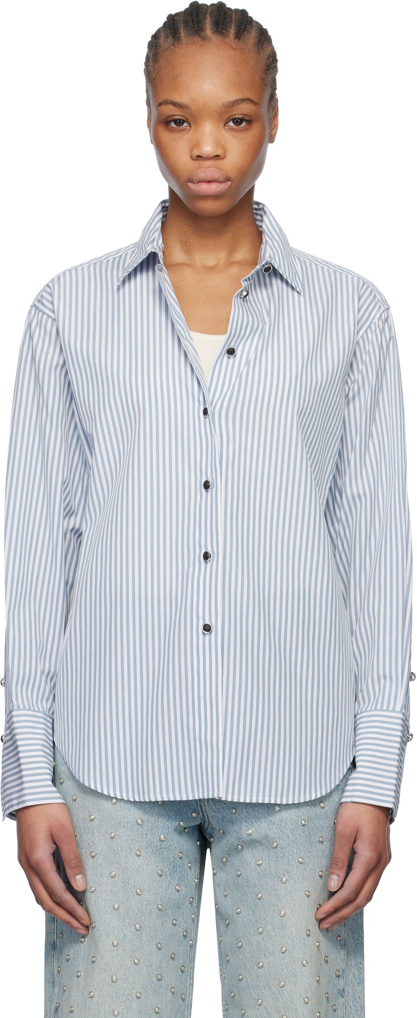 Сорочка rag & bone rag & bone Eve Striped Shirt Синій | WAW24HA0184618