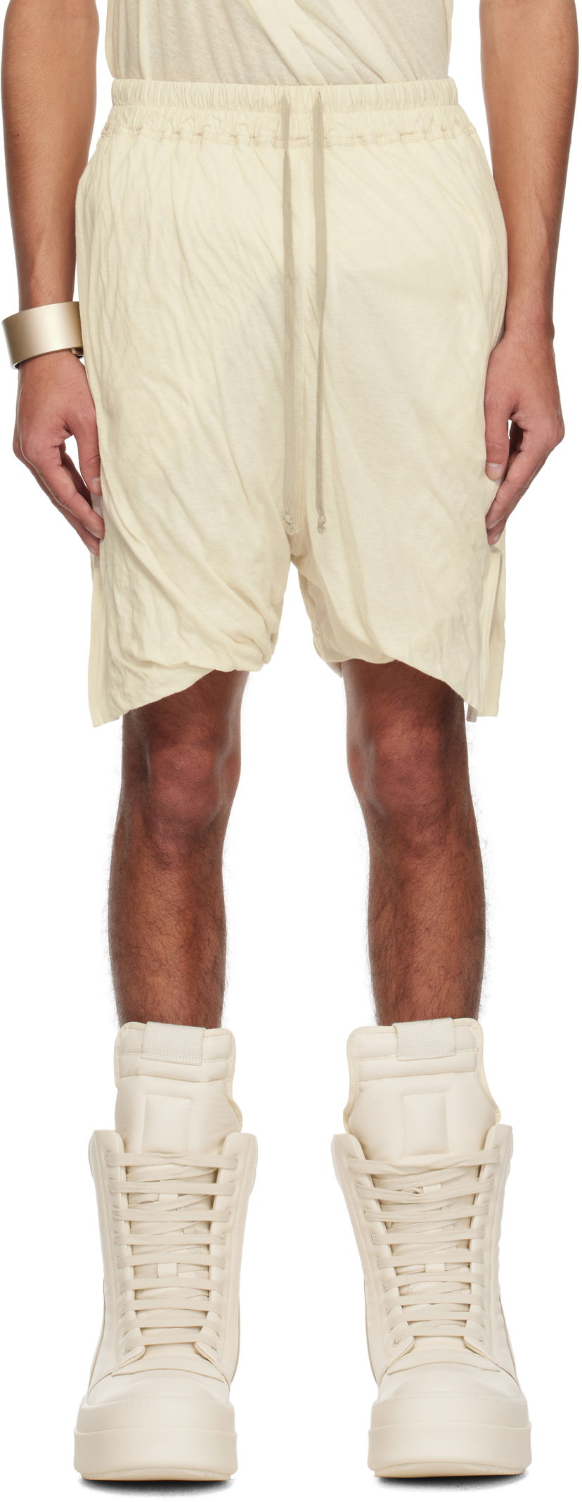 Шорти Rick Owens Rick Owens Hollywood DBL Long Boxers Shorts бежевий | RR01E5304 UCDB