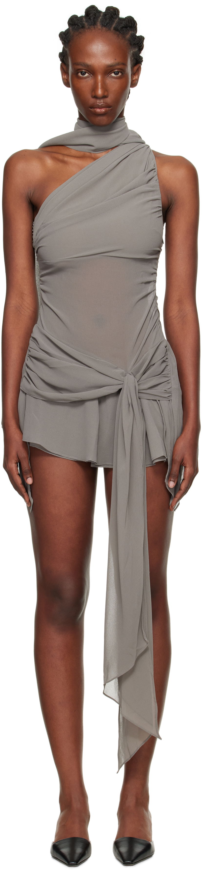плаття GUIZIO Guizio Cyrielle One-Shoulder Mini Dress Сірий | P25426W096