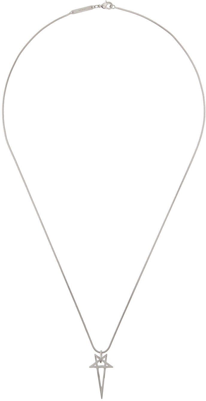 Кольє Rick Owens Silver Porterville Pentagram Charm Necklace Металік | RJ0000066 MMT