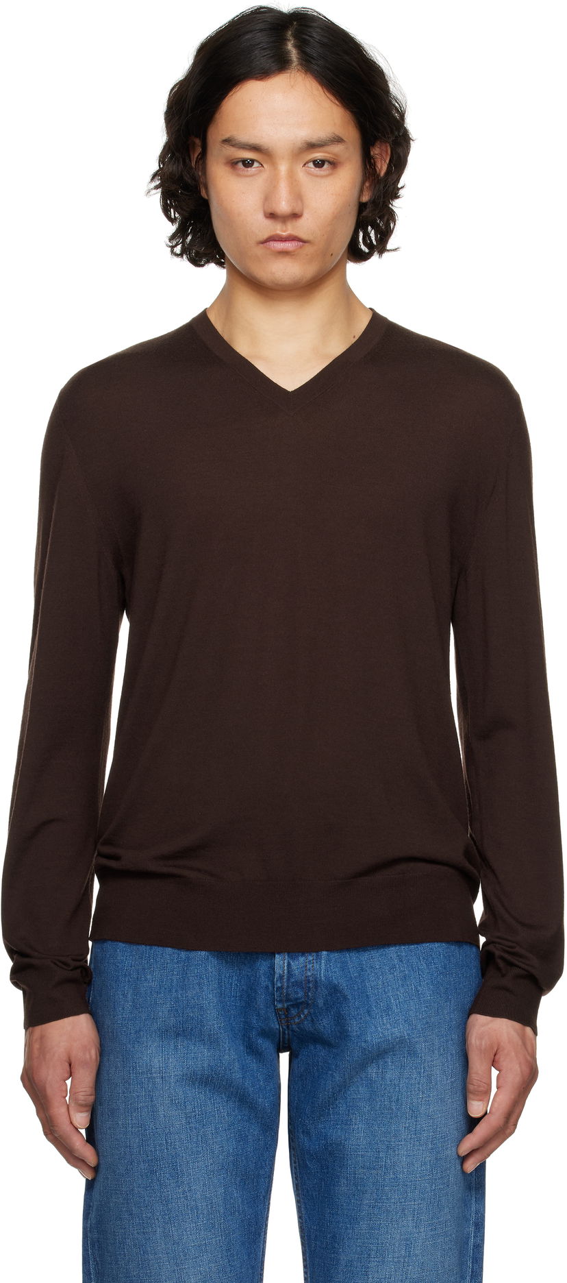 Cветр The Row The Row Dimarco V-Neck Sweater Коричневий | 917-Y590
