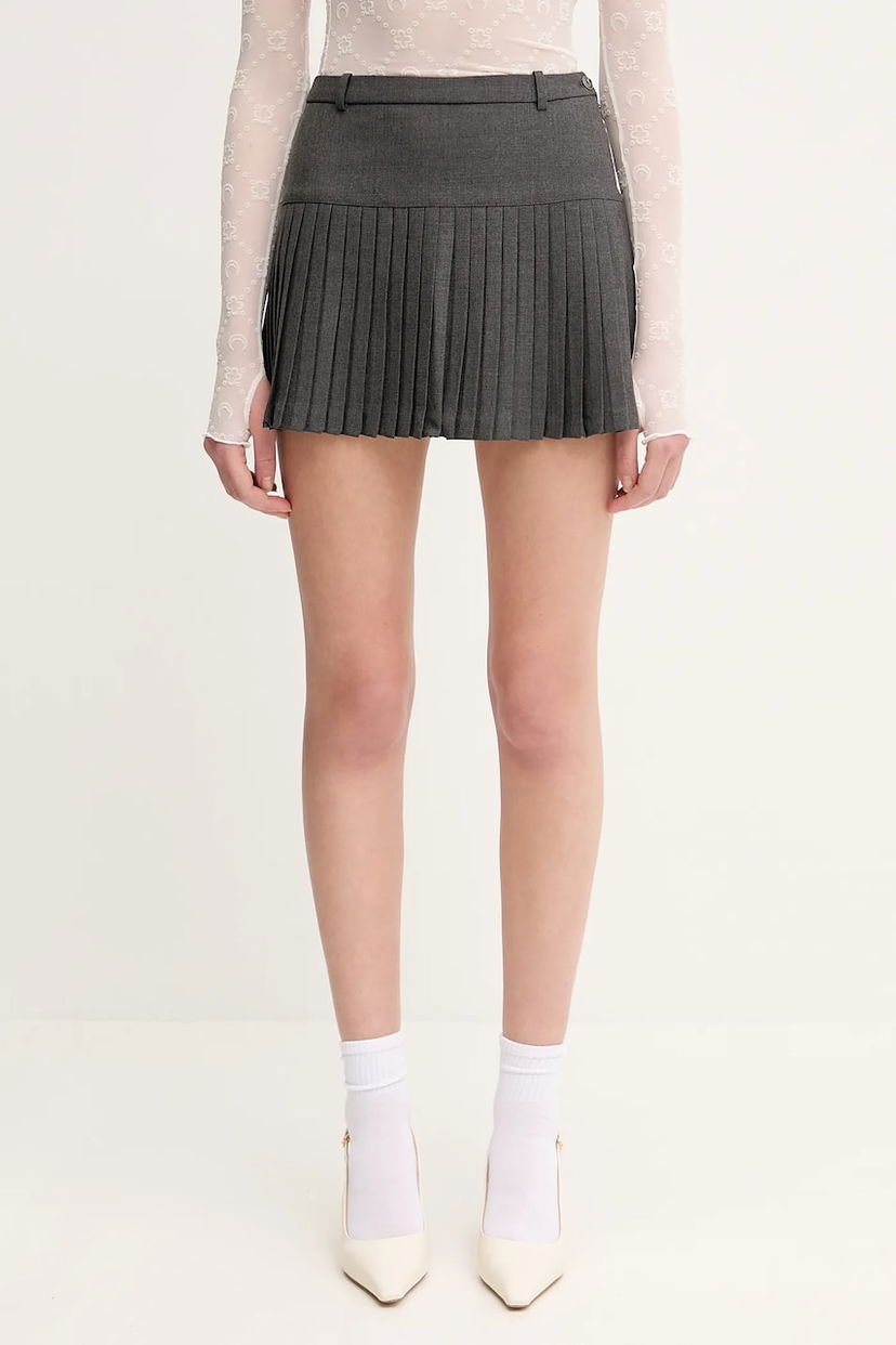 Спідниця Marine Serre Marine Serre Regenerated Tailoring Pleated Mini A-Line Skirt Сірий | WSK063A.DWOV0057