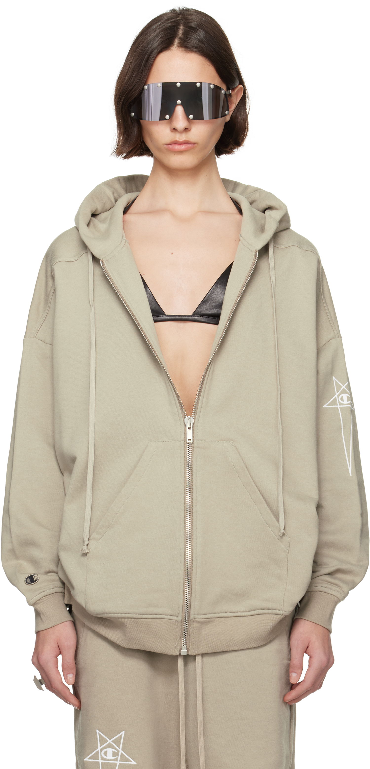 Світшоти Rick Owens Rick Owens Champion Edition Jumbo Jason's Hoodie Зелений | CW01E1663 CHFE, 0