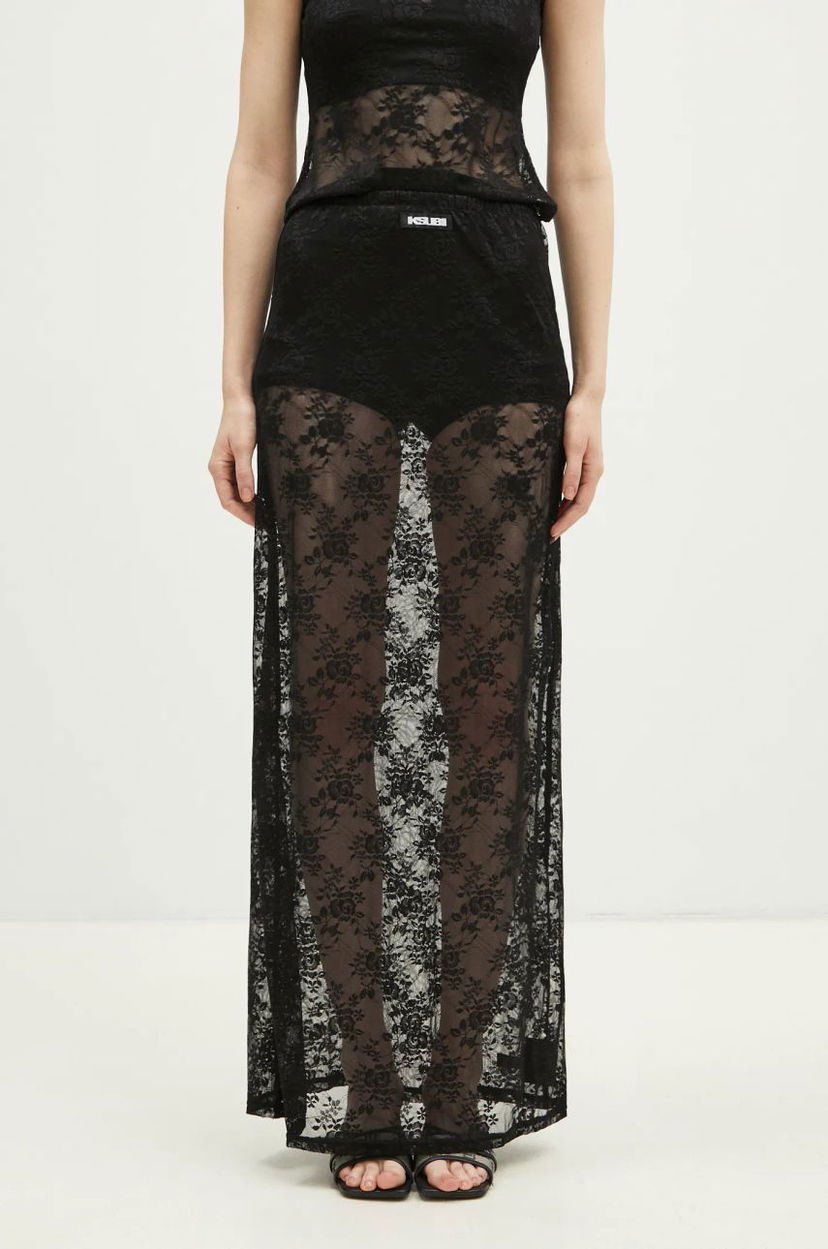 Спідниця Ksubi KSUBI Veneda Slip Maxi A-Line Skirt чорний | WPS25SK004