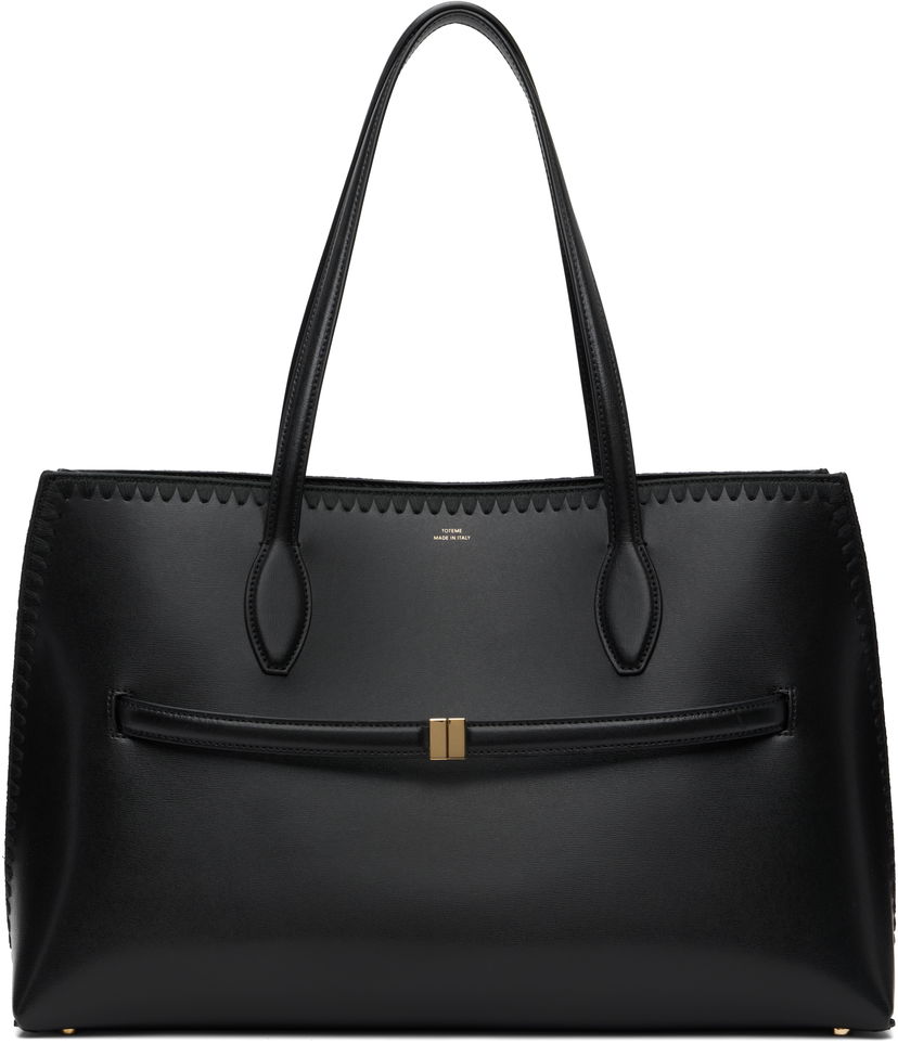 сумка-тоут TOTEME TOTEME Embroidered Leather Lounge Tote чорний | 253-WAL0073-LE0025